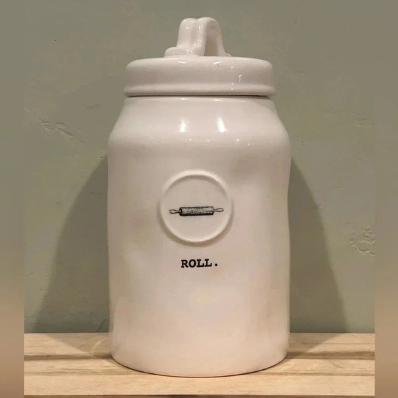 Rae Dunn Ceramic ROLL Canister with lid. Rae Dunn artisans collection. NWTS - Picture 2 of 9